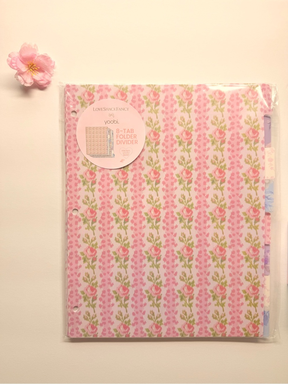 ๐ Love Shack Fancy x Target Pink Floral Folder Divider and Stapler Bundle - Picture 2 of 7